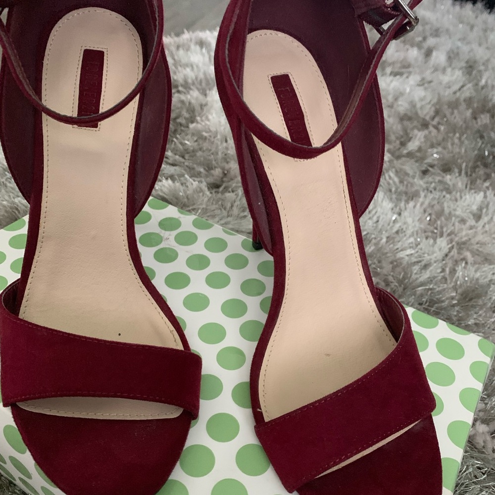Burgundy ankle strap heels